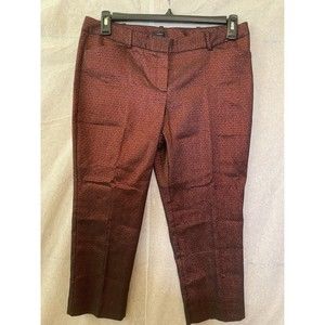 WORTHINGTON Petite Red Wine Capri Pants Size 12 PS (1235)